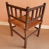 Turned wood corner chair