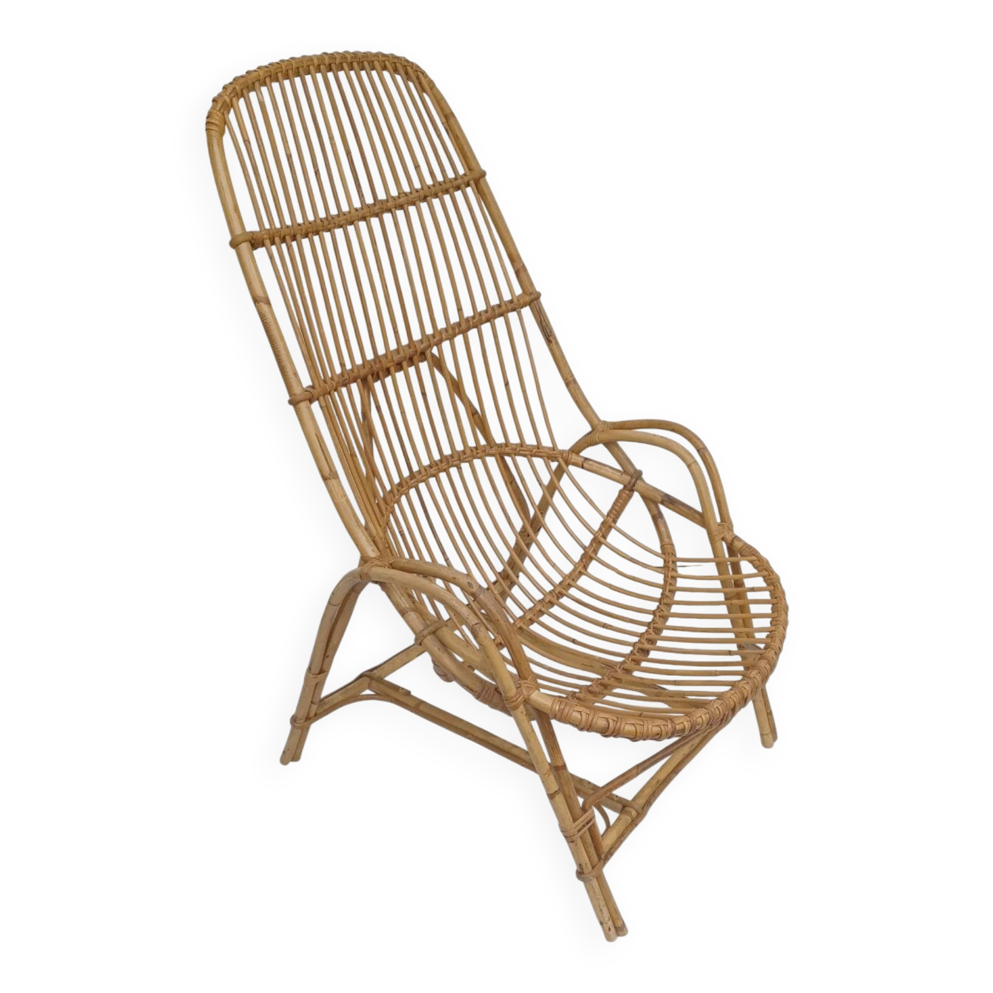 Old rattan armchair