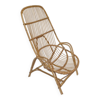 Old rattan armchair