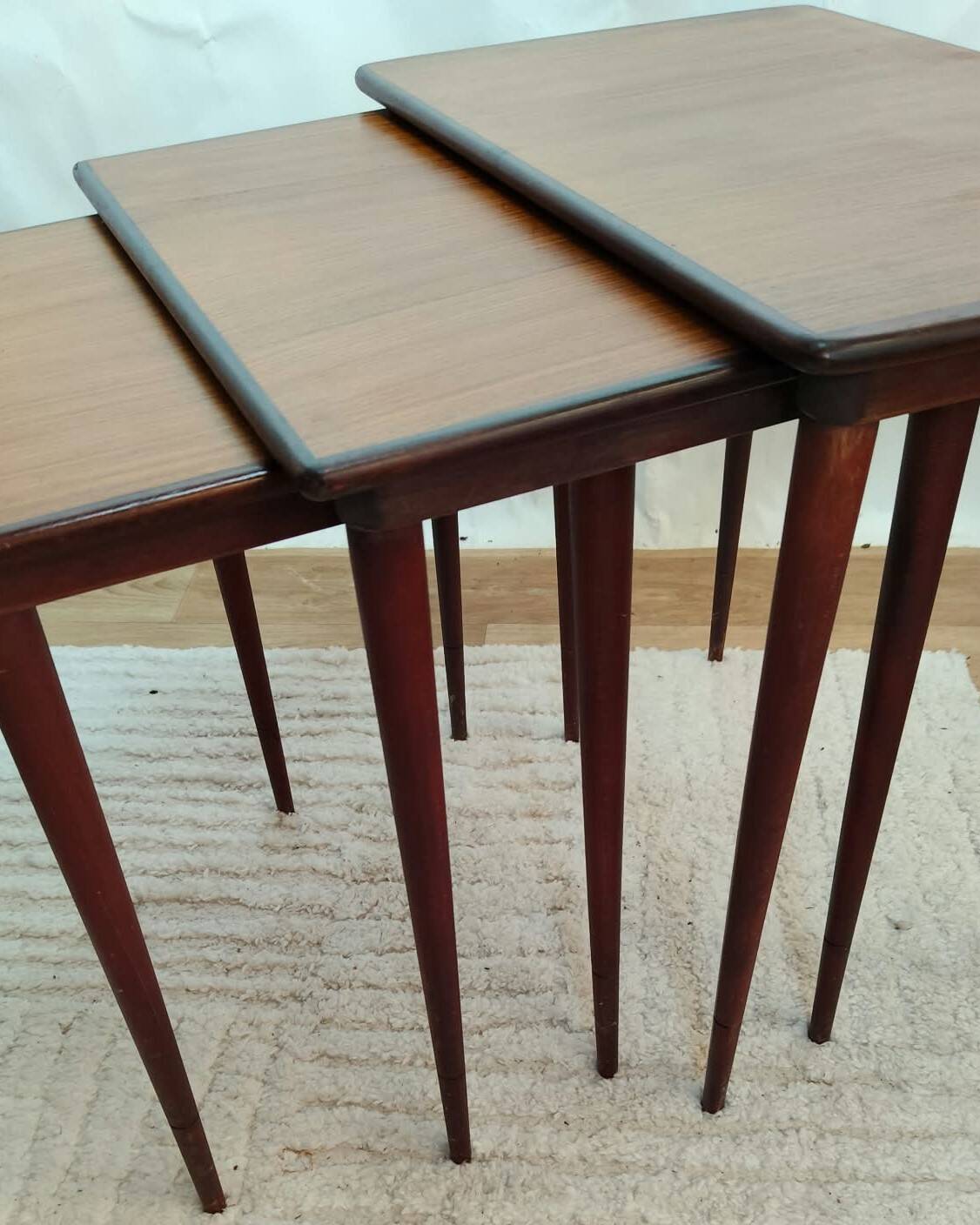Vintage Danish nesting tables in teak.
