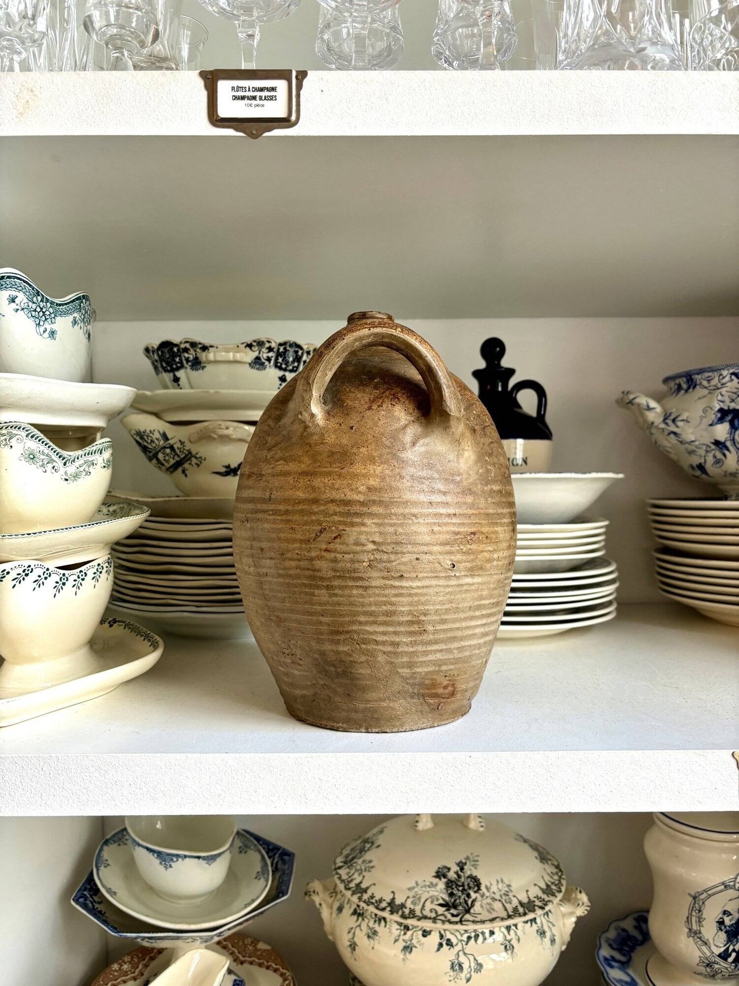 Brown stoneware jar