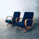 Mid-Century Modern Bentwood Lounge Chairs, Belgium, 1950s, Set of 2