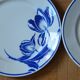 Lot de 6 assiettes Badonviller tulipes bleues