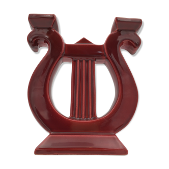 Vintage double chandelier, red earthenware 1950