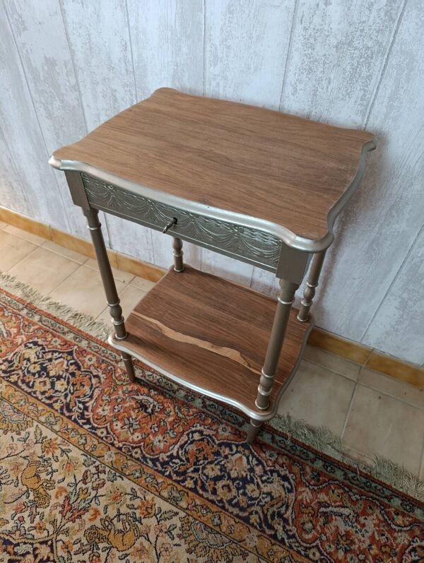 Travailleuse couture/ Meuble d'appoint doré