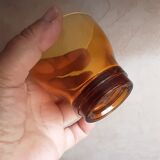 Lot 6 cups of amber smoked glass coffee - vintage