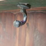 Wall shelf 3 shelves + 4 hooks cast iron in polychrome wood