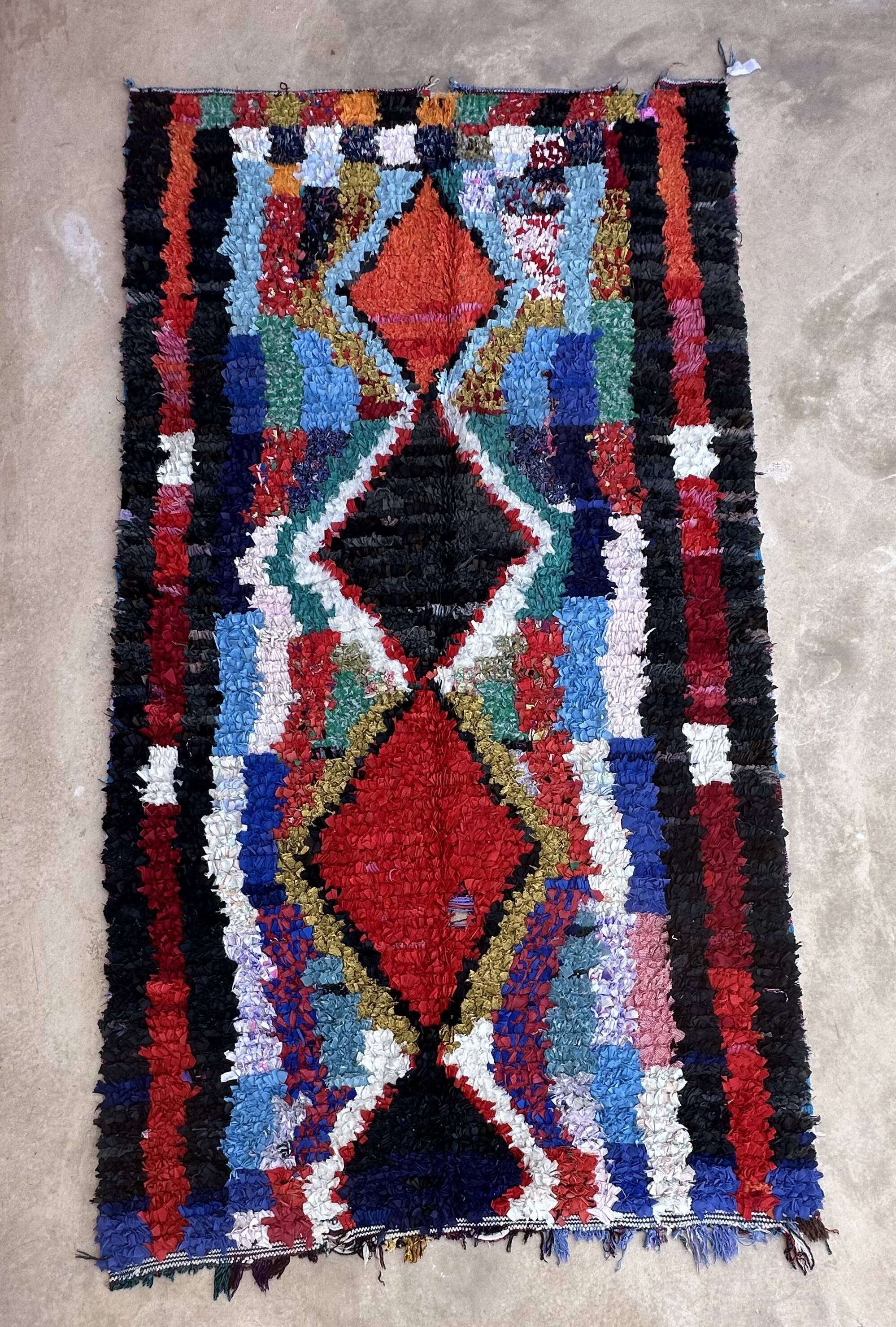 Colorful Boucherouite Moroccan rug - 138 x 256 cm