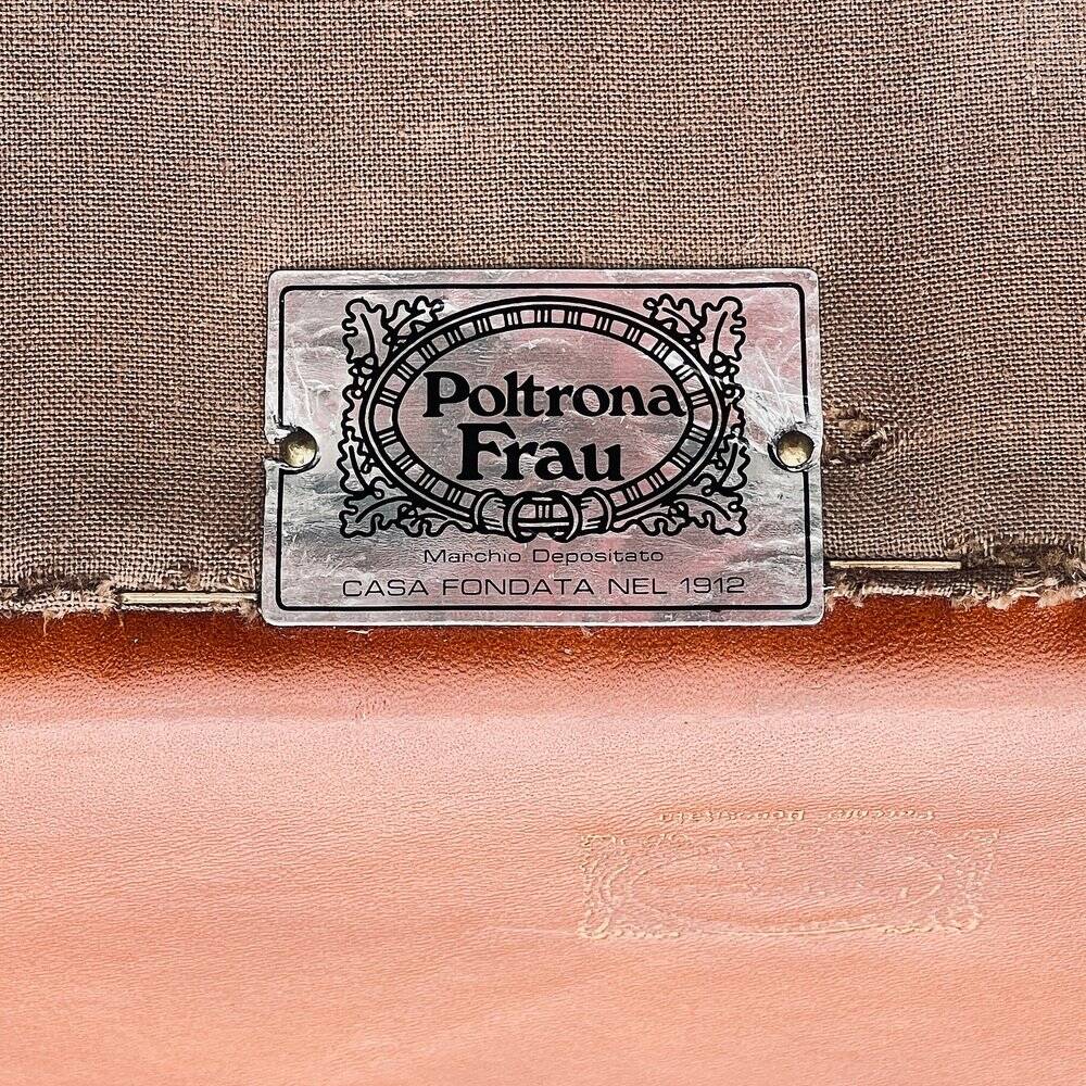 Set of Italian leather Poltrona Frau chairs, 1970s.