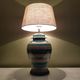 Scratched ceramic lamp green Gérard Danton for Roche Bobois