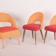 Four czechoslovak midcentury chairs, with new upholstery and original fabric
