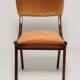 Mid-Century Modern Bumerang Chair, Brown Beige Velvet, Poland, 1960s