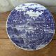 Old blue country scene plate
