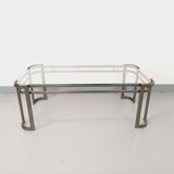 Morex vintage Italian rectangular coffee table in clear glass