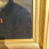 Oil painting on canvas of a bearded character of the xix th century