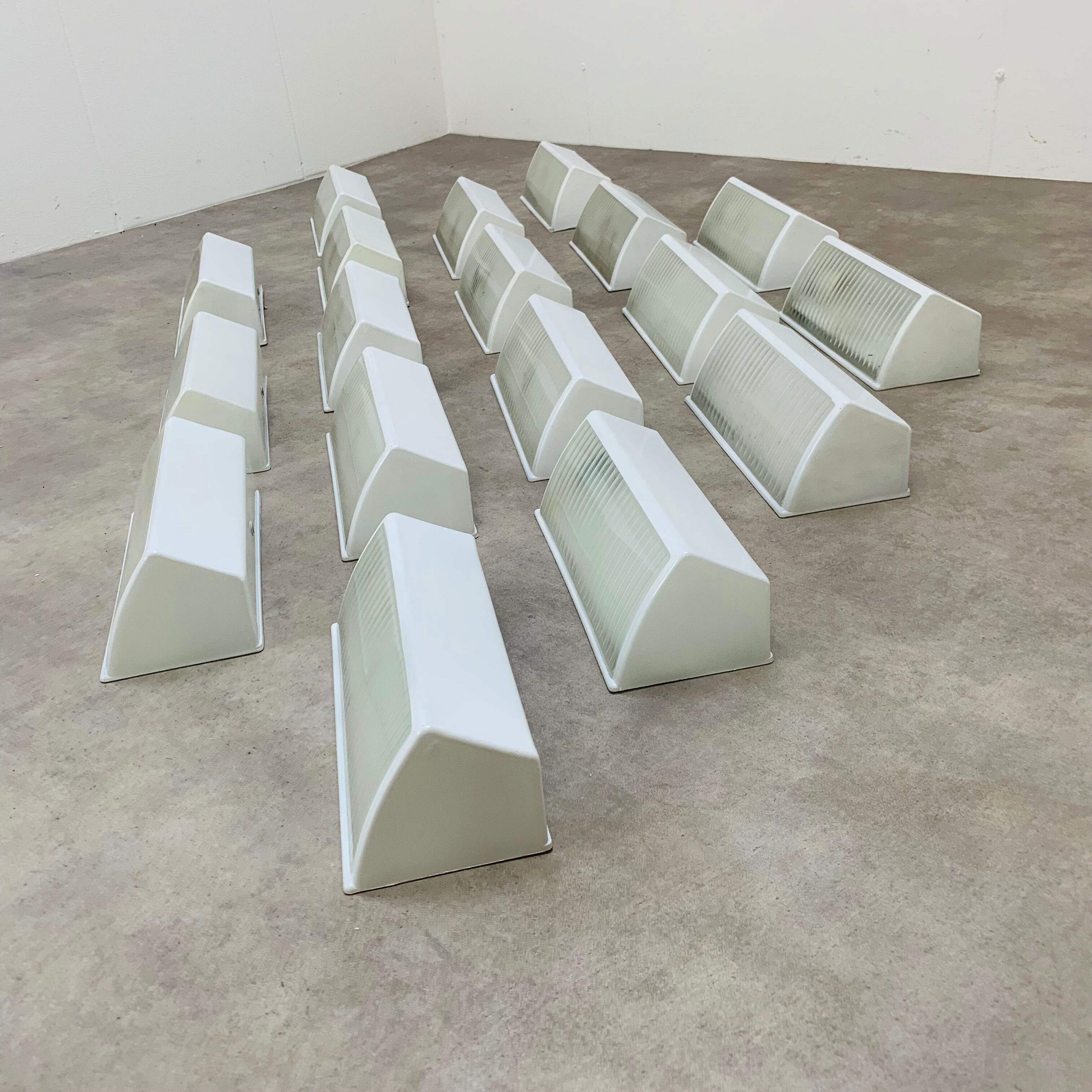 Pair of Holophane Prismopal wall lights, 50s design