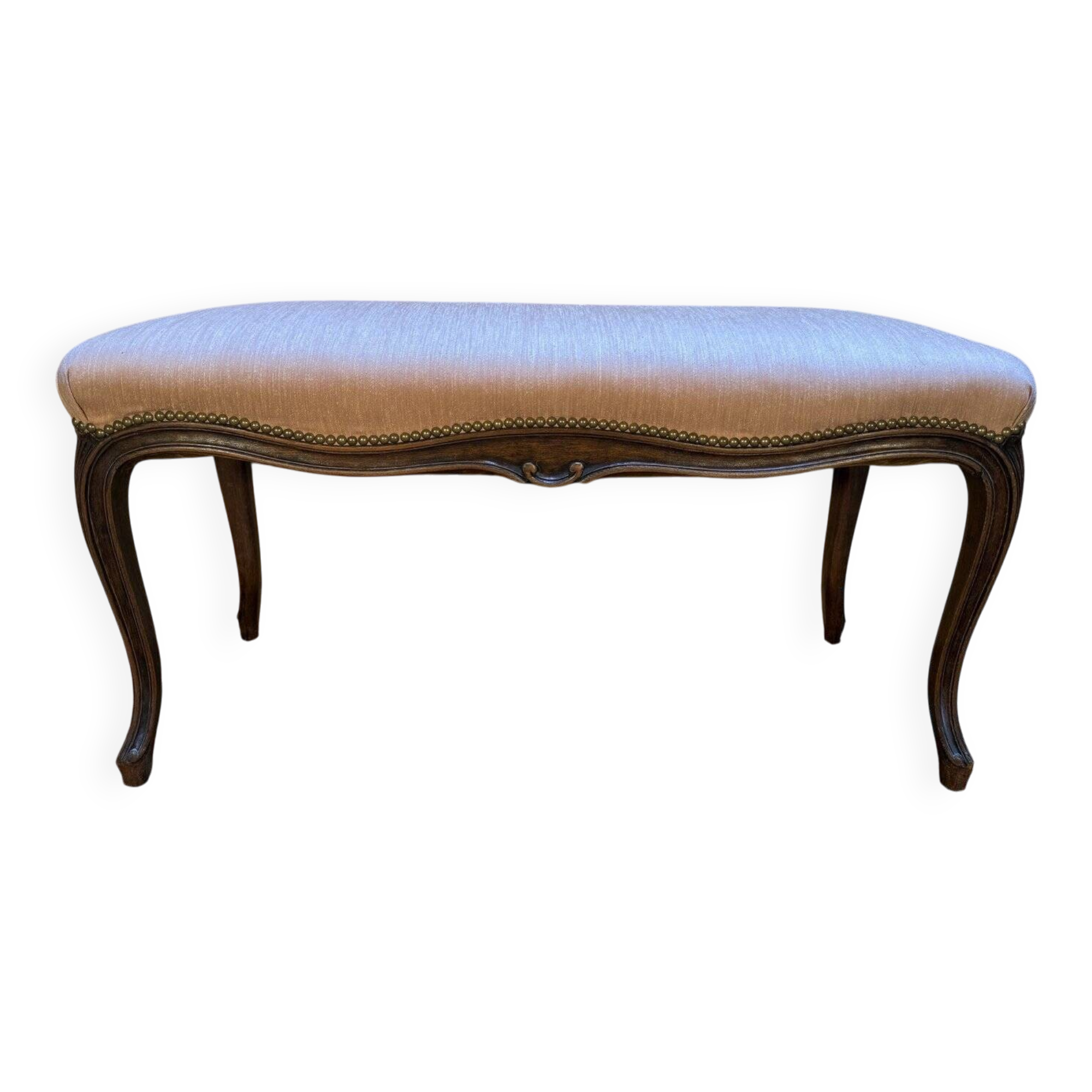 Louis XV style piano bench in pink fabric