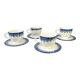 Set of 4 Italian porcelain coffee cups