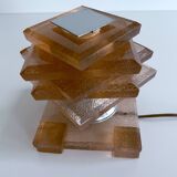 Art Deco Lamp by Maison Desny, Chrome Glass