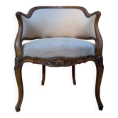 Office chair in wicker – Louis XV style – Walnut – 19th century