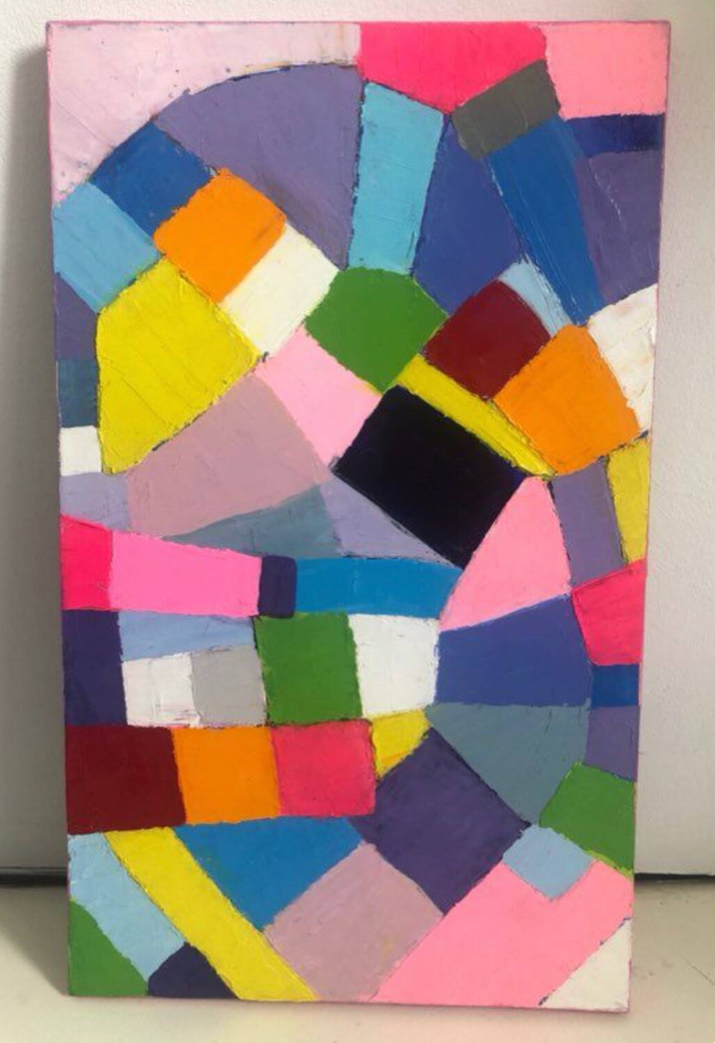 Abstract rose oil knife painting