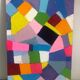 Abstract rose oil knife painting