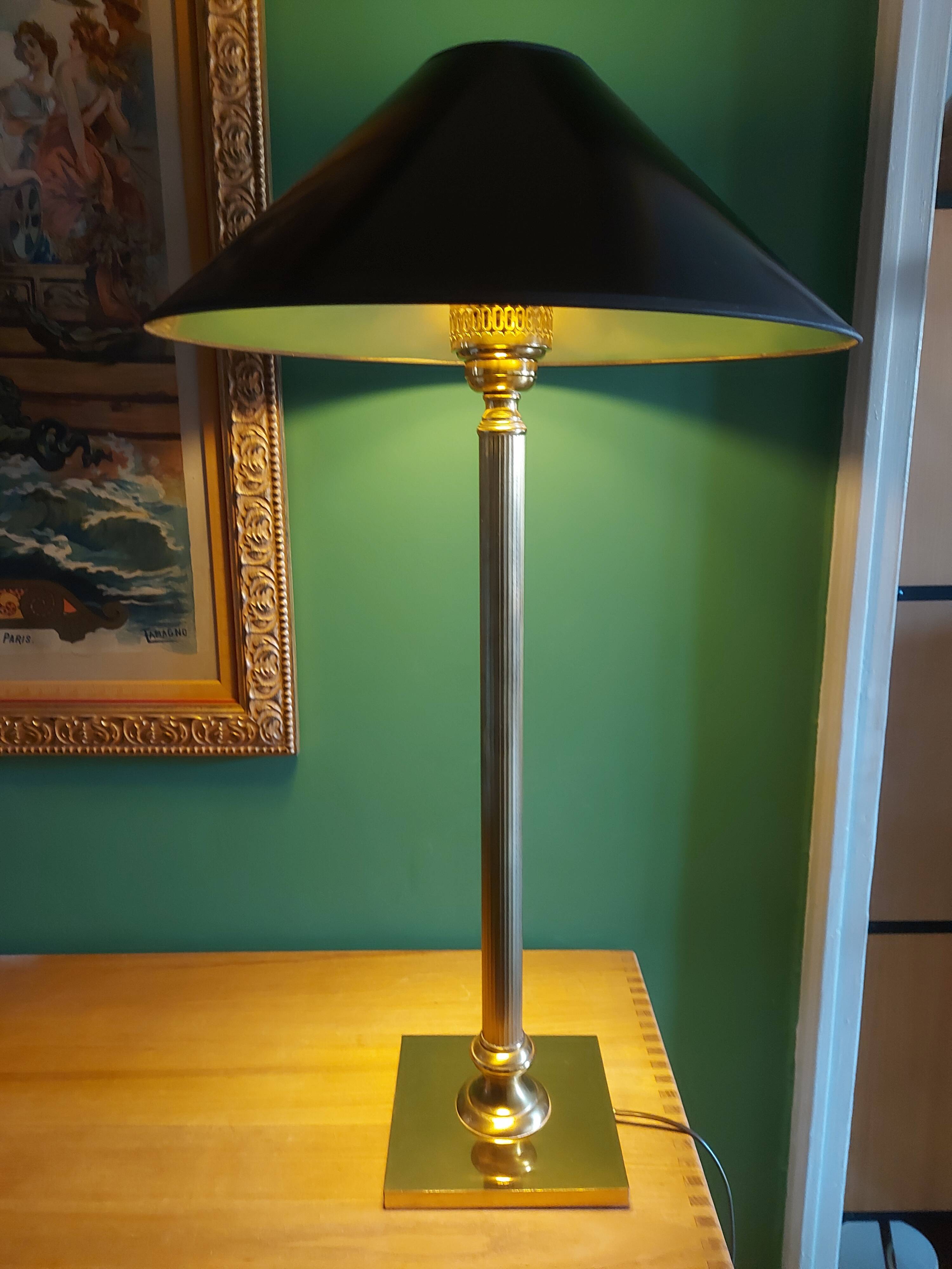 Large golden brass lamp neo classic style