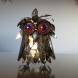 Owl in 1970s brutalist plate