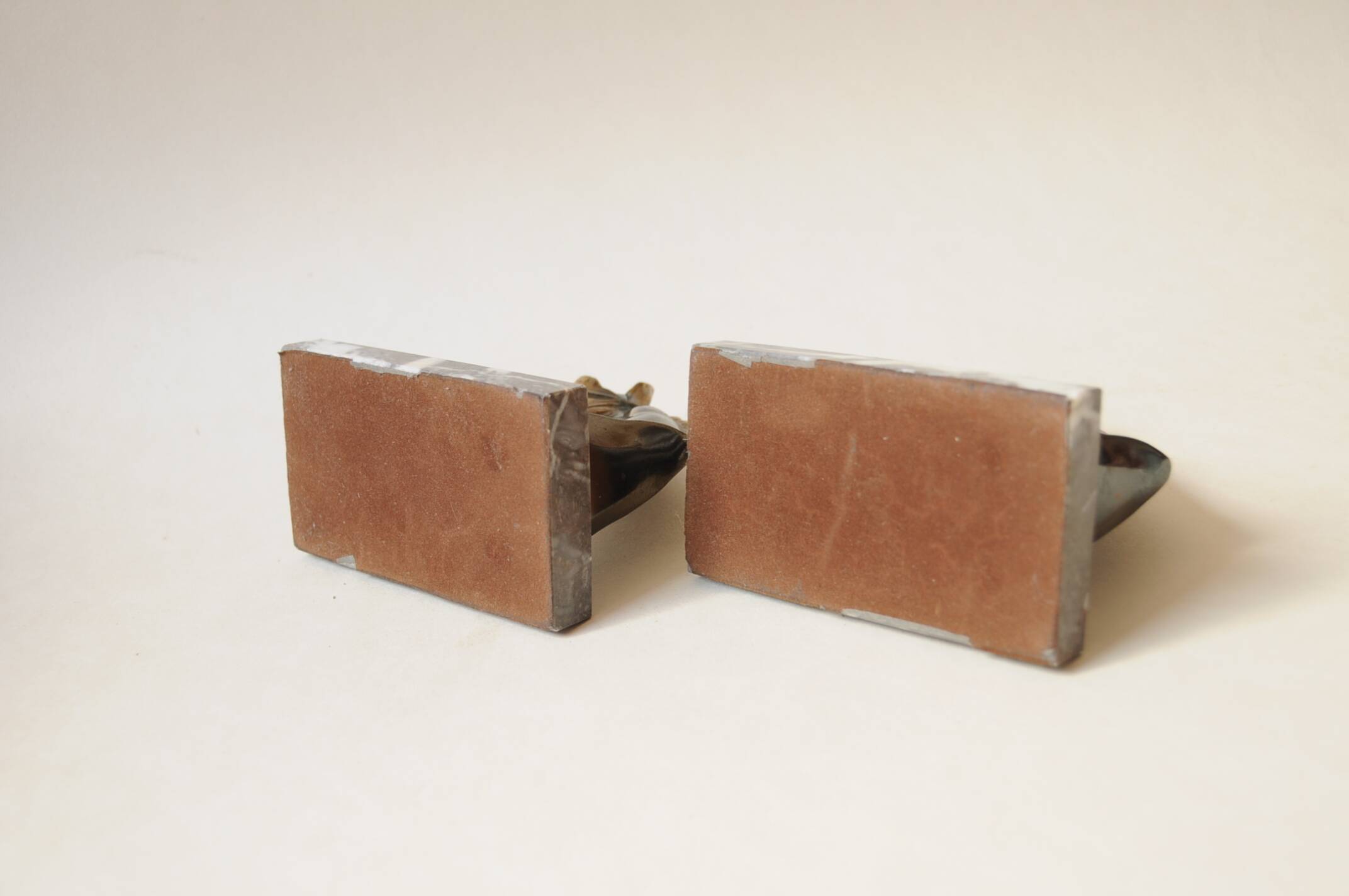 Art deco bookends (1920-1930) horse riding in marble and brass