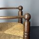 Brutalist French low rush oak side armchair by Charles Dudouyt ca 1940s