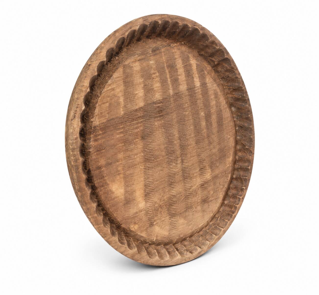 Ancient wooden plateau hand-carved