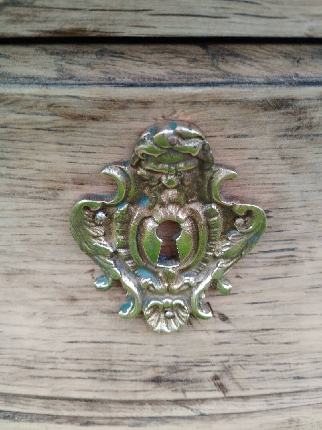 Antique Louis XVI style chest of drawers with wooden top