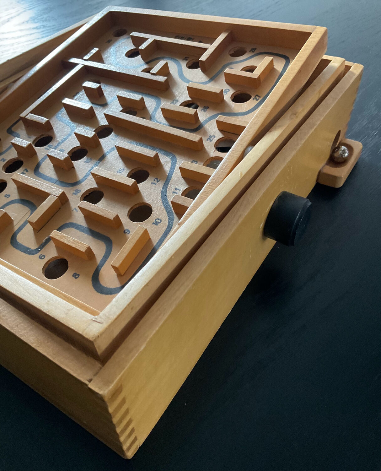 Old wooden maze game