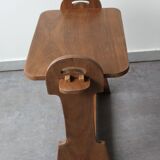 Table d’appoint brutaliste en bois exotique, 50’s.