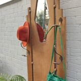 Art Deco coat rack in oak