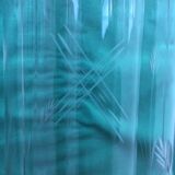 Glass vase polylobe serious pattern foliage
