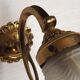 French Vintage Brass Single Wall Light Patterned Frilled Glass Shade