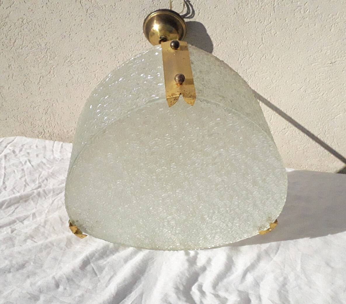 70's design glass pendant light