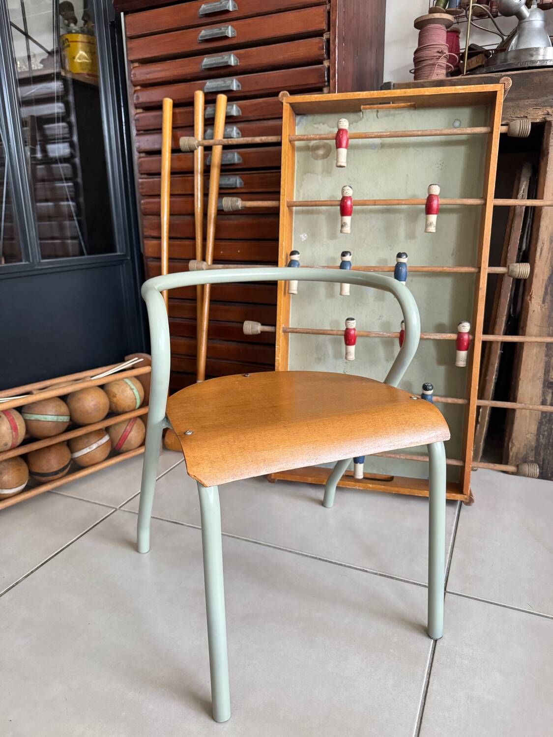 Hitier school chair in metal and wood