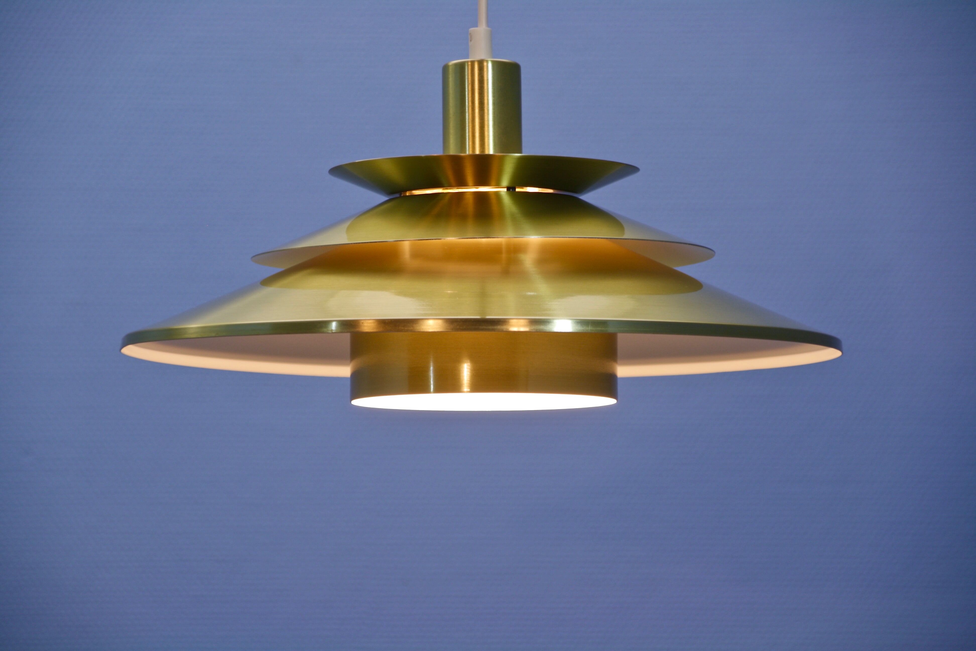 Danish hanging lamp in brass, 1970s