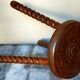 Vintage tripod stool in solid wooden twisted feet
