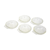 Lot of 5 cups in the shape of a clear glass shell