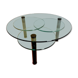 Glass coffee table and black base