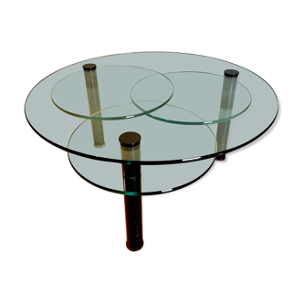 Table basse verre et piètement noir
