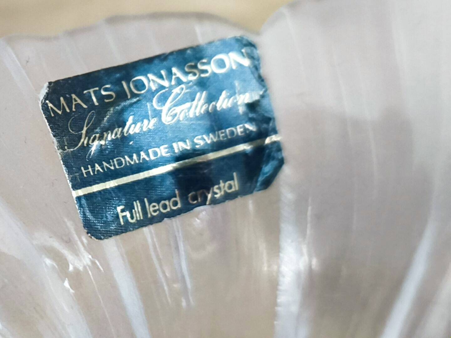 Flower-shaped crystal candle holder by Swedish designer Mats Jonasson