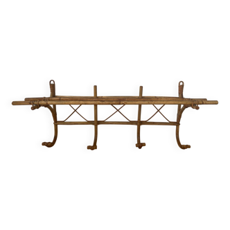 Porte manteau murale en rotin vintage