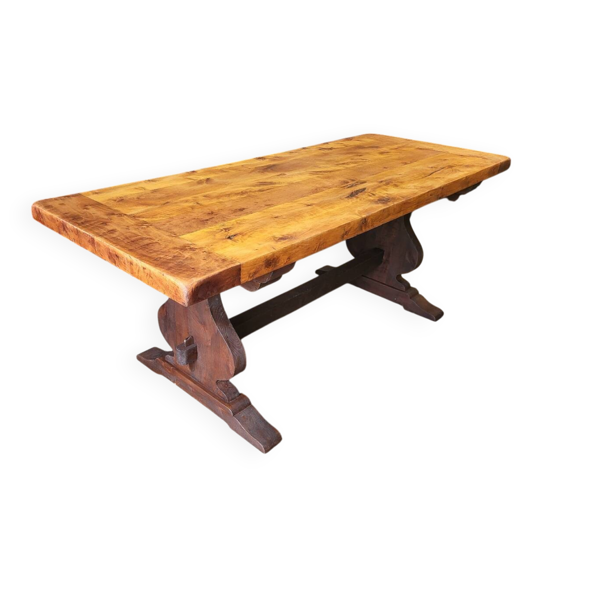 Large solid wood table – carefully restored – 200 x 80 cm