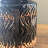 West Germany Scheurich 285-18 Onion Vase, Black Brown