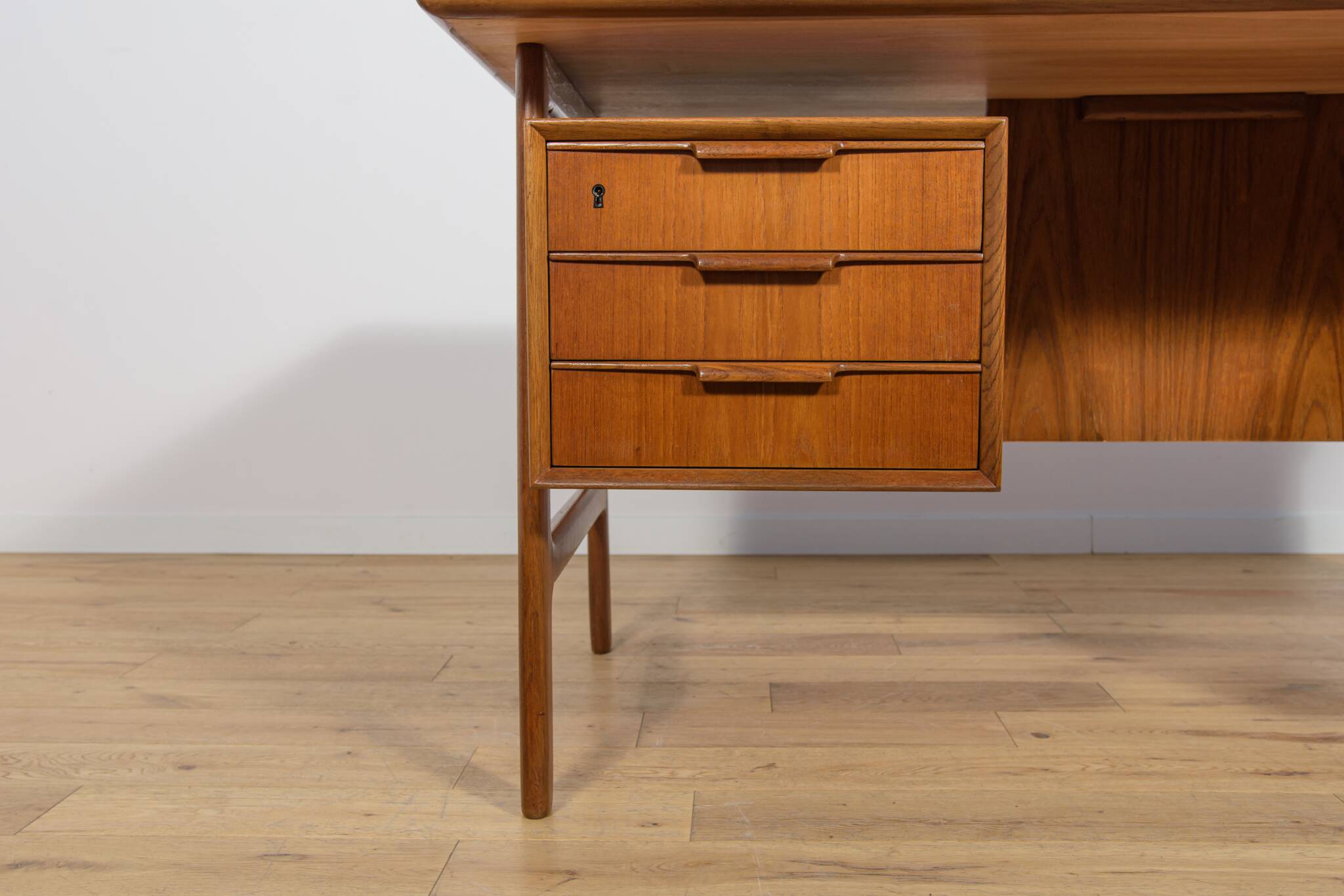 Mid-Century Model 75 Freestanding Teak Desk from Omann Jun, Denmark, 1950s