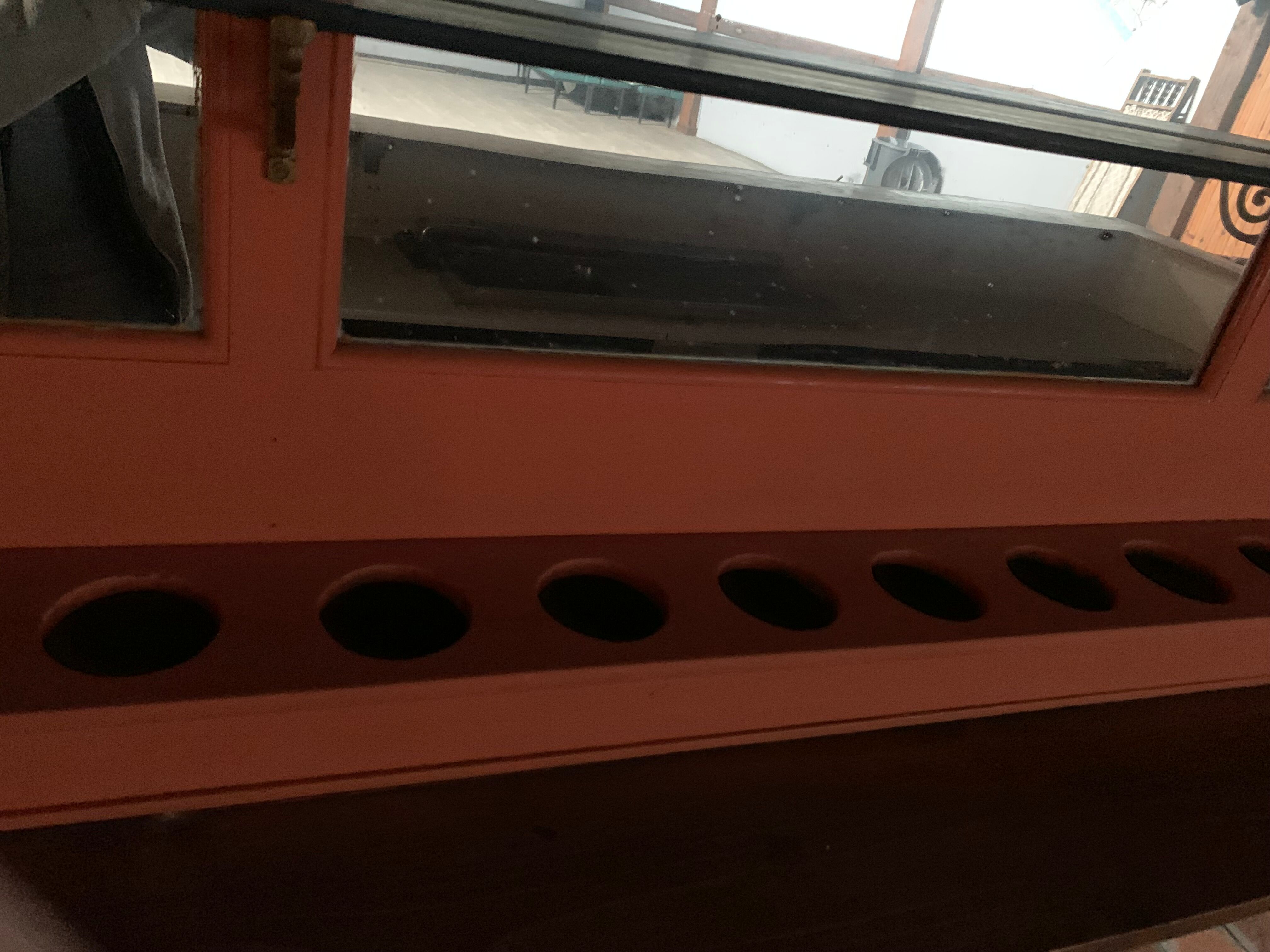 Old bar counter with glasswork
